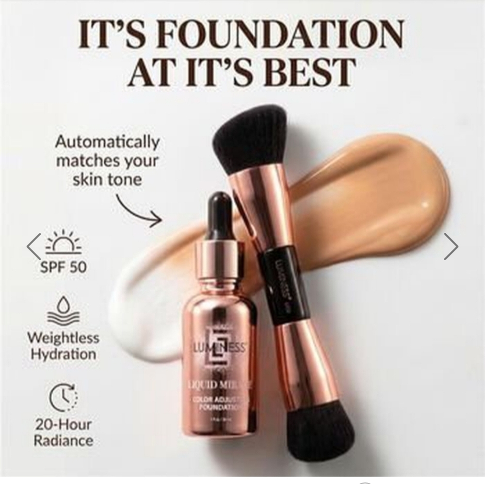 Luminess Mirage Liquid Color Adjusting SPF+50 Foundation with Brush #1054-8250